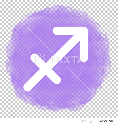Sagittarius white outline symbol image color icon 138591901