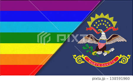 Flags of LGBT and North Carolina. LGBT and North Carolina official flags 138591960