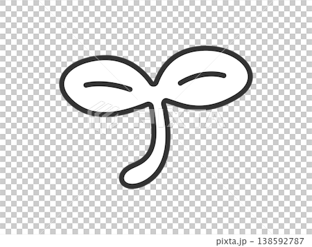新芽のアイコン(線画)のイラスト 新芽のアイコン(線画)のイラスト 138592787