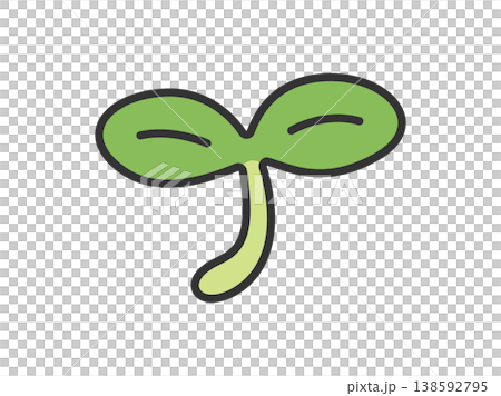 新芽のアイコン(線画カラー)のイラスト 新芽のアイコン(線画カラー)のイラスト 138592795