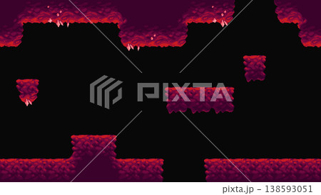 Pixel crystal cave platform level seamless scene 138593051