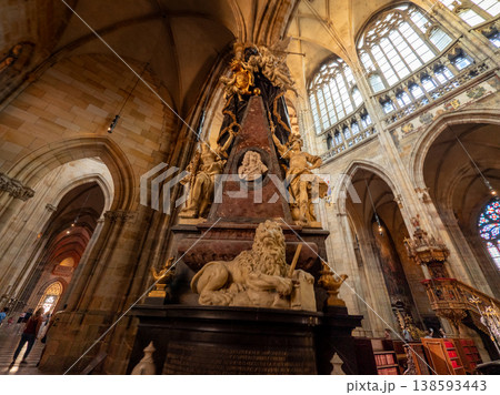 St. Vitus Cathedral in Prague Castle, Czech Republic, a historic Gothic landmark. 138593443