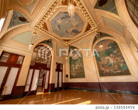 Luxurious interior of the Municipal House in Prague, Czech Republic Luxurious interior of the Municipal House in Prague, Czech Republic 138593459