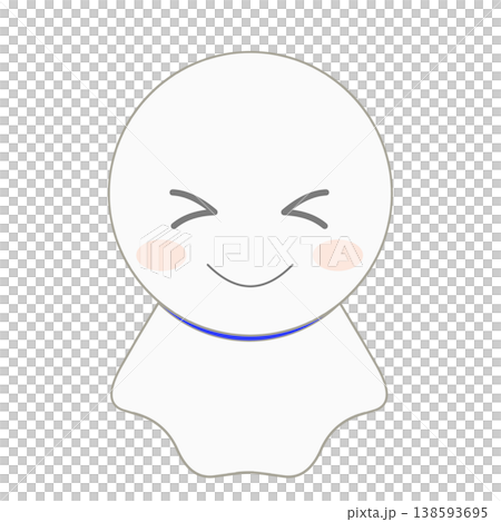 一幅描繪晴天娃娃的插圖，它雙眼眨動，面帶微笑。 138593695