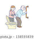 高齢者のトイレ介助を行う介護スタッフ 138593839
