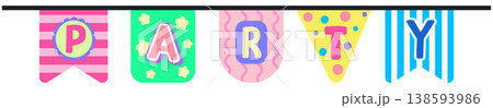 Cute Party Banner Bunting with Letters for Kids Picnic Celebration Cute Party Banner Bunting with Letters for Kids Picnic Celebration 138593986
