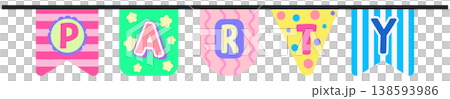 Cute Party Banner Bunting with Letters for Kids Picnic Celebration Cute Party Banner Bunting with Letters for Kids Picnic Celebration 138593986