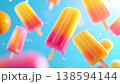 Colorful Floating Fruit Popsicles 3D Render 138594144