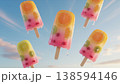 Colorful Floating Fruit Popsicles 3D Render 138594146