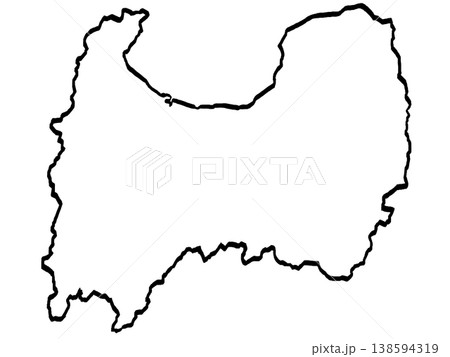 富山県地図のイラスト (筆タッチ) シンプル 富山県地図のイラスト (筆タッチ) シンプル 138594319