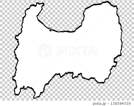 富山県地図のイラスト (筆タッチ) シンプル 富山県地図のイラスト (筆タッチ) シンプル 138594319