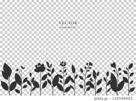 Grass and flower background; hand-drawn style vector illustration of grass and flowers. Grass and flower background; hand-drawn style vector illustration of grass and flowers. 138594483