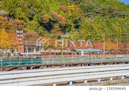 川根本町の大井川鐡道千頭駅の風景(静岡県) 川根本町の大井川鐡道千頭駅の風景(静岡県) 138594648