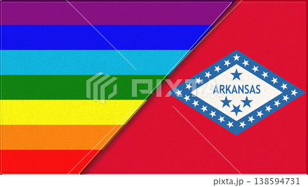 Flags of LGBT and Arkansas. LGBT and Arkansas official flags Flags of LGBT and Arkansas. LGBT and Arkansas official flags 138594731