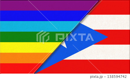 Flags of LGBT and Puerto Rico. LGBT and Puerto Rico official flags Flags of LGBT and Puerto Rico. LGBT and Puerto Rico official flags 138594742