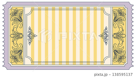 Striped Ticket Background with Decorative Border 138595137