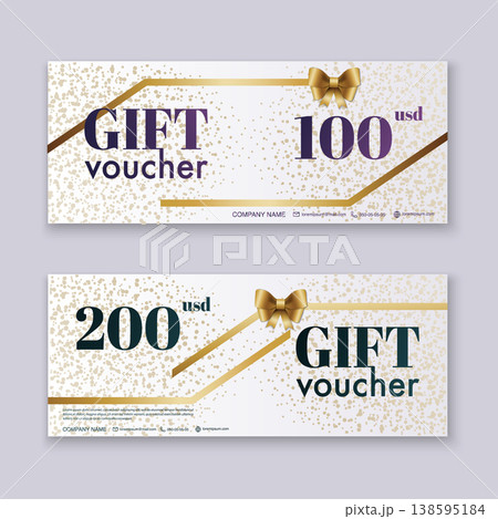 Certificate template with golden decoration element. Design diploma graduation, award. Vector illustration. Certificate template with golden decoration element. Design diploma graduation, award. Vector illustration. 138595184
