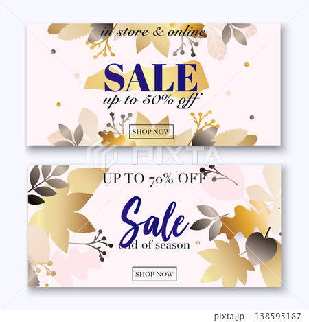 Sale website banners web template collection. Can be used for mobile website banners, web design, posters, email and newsletter designs. 138595187