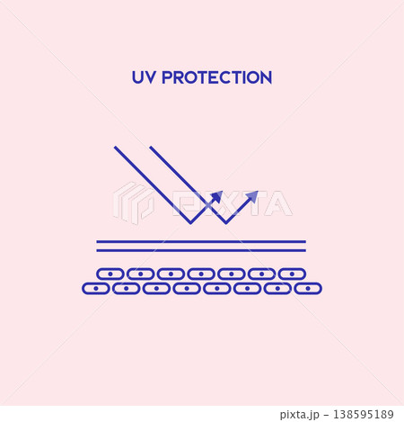 UV reflection skin after protection. Flat vector illustration. UV reflection skin after protection. Flat vector illustration. 138595189