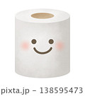 笑顔のかわいいトイレットペーパーのイラスト 138595473