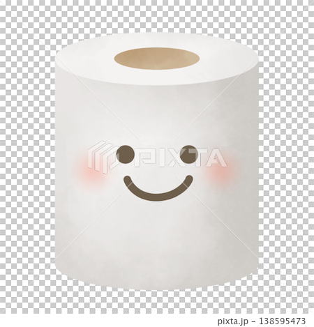 衛生紙上印著一張可愛的笑臉插圖 衛生紙上印著一張可愛的笑臉插圖 138595473