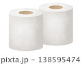 二個のシンプルなトイレットペーパーのイラスト 138595474