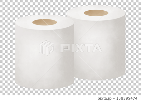 兩張簡易衛生紙捲的示意圖 兩張簡易衛生紙捲的示意圖 138595474