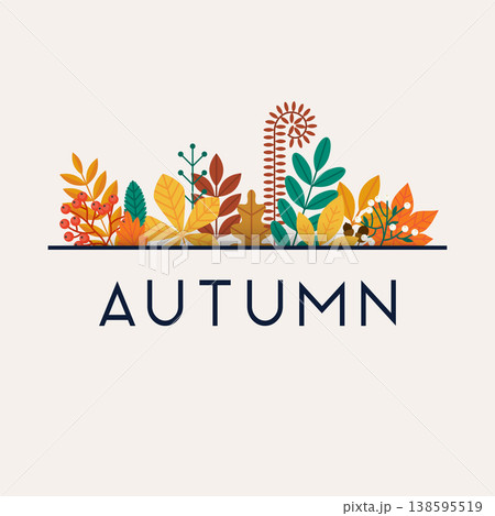 Autumn. Autumn leafs on the background. Flat design modern vector illustration concept. 138595519
