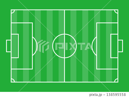 サッカーコートのストライプ平面図（俯瞰・芝生・リアル・競技場・テクスチャ） 138595558
