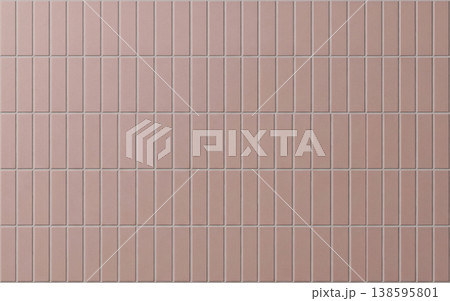 Elegant background with vertical light pink matte ceramic tiles and neat gray grout lines. Elegant background with vertical light pink matte ceramic tiles and neat gray grout lines. 138595801