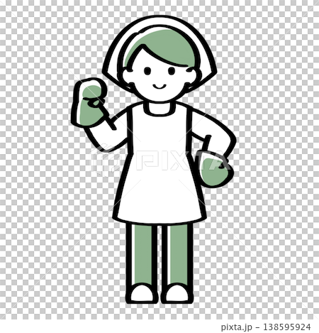 手袋をしガッツポーズをする人物の手描きイラスト 手袋をしガッツポーズをする人物の手描きイラスト 138595924