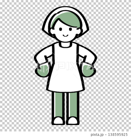 A hand-drawn illustration of a person wearing gloves and with their hands on their hips. A hand-drawn illustration of a person wearing gloves and with their hands on their hips. 138595925