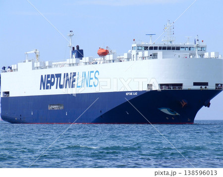Vehicles Carrier ship belonging to Greek company NEPTUNE LINES. Dry cargo ship Vehicles Carrier ship belonging to Greek company NEPTUNE LINES. Dry cargo ship 138596013