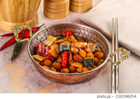 Japanese snack - Chili mame arare cracker 138596054