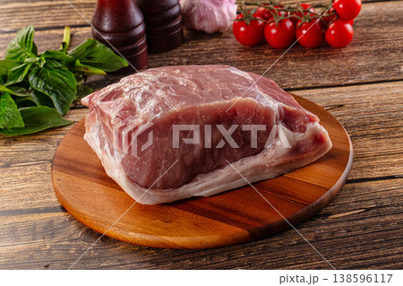 Raw pork meat fillet piece Raw pork meat fillet piece 138596117