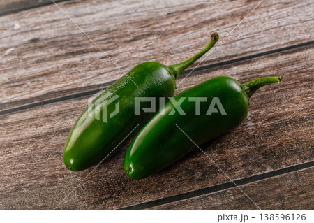 Raw ripe green jalapeno pepper Raw ripe green jalapeno pepper 138596126