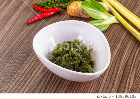 Vegan sea grapes green seaweed 138596188