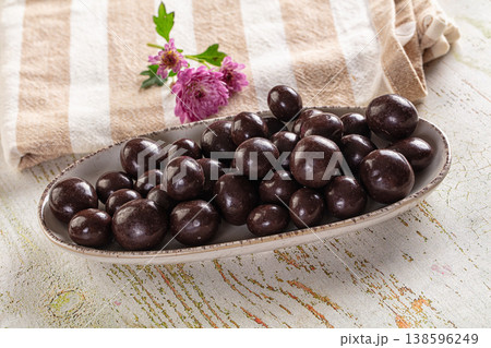 Nut in chocolate balls sweet candy Nut in chocolate balls sweet candy 138596249