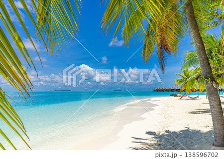 Radiant maldives beach summer travel background, breathtaking relaxing nature scenic tropical paradise landscape Radiant maldives beach summer travel background, breathtaking relaxing nature scenic tropical paradise landscape 138596702