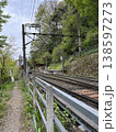 山間を走る鉄道の線路と緑のある景色 138597273