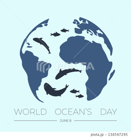 World oceans day vector illustration World oceans day vector illustration 138597295