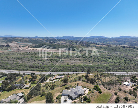 Aerial view of Fallbrook, Rainbow Crest, Rainbow Ridge San Diego County California Aerial view of Fallbrook, Rainbow Crest, Rainbow Ridge San Diego County California 138597905