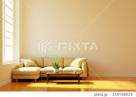 modern interior with empty wall 138598028