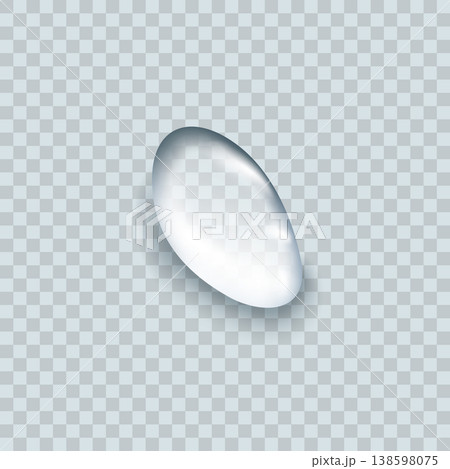 Water spill puddle. Blue liquid shape in flat cartoon style. Clean fluid drop design element isolated on white background 138598075