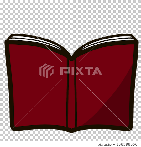 打開的書的插圖圖示(紅色) 打開的書的插圖圖示(紅色) 138598356