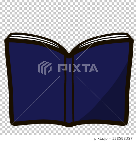 開いた本のイラストアイコン　青 138598357