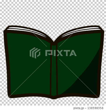 打開的書的插圖圖示（綠色） 138598358
