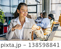 Office professional scrutinizing budget data meticulously 138598841