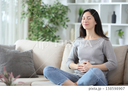 Asian woman with healthy intestinal tract at home Asian woman with healthy intestinal tract at home 138598907