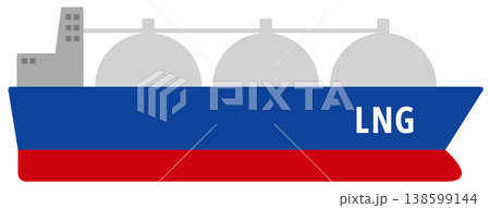 LNGタンカーを横から見たイラスト 138599144